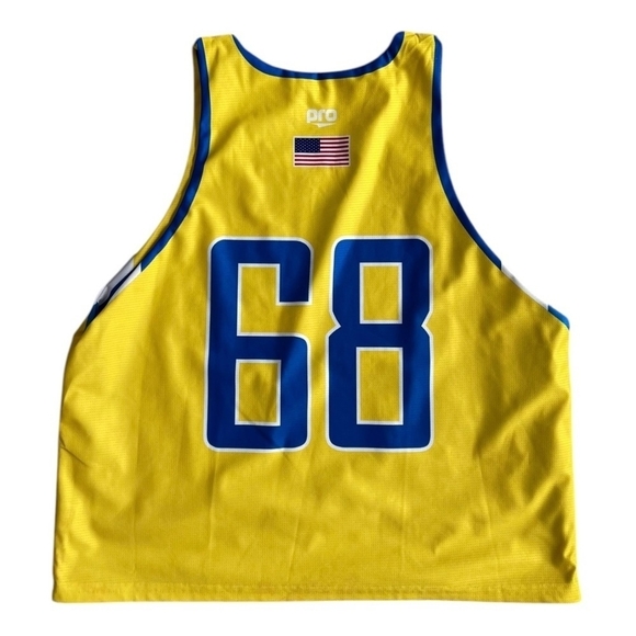Unisex Jersey Blue Yellow Reversible Jersey Shirt North County Box Cali Tank Top - Picture 4 of 5